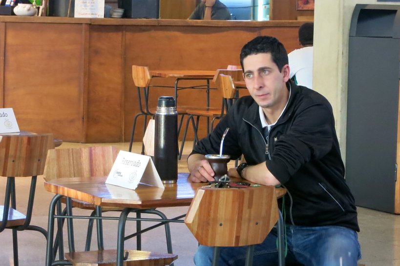 Man at mall drinking mate by Authentic Food Quest