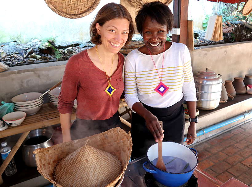 Claire and Rosemary for Cooking Class in Luang Prabang by Authentic Food Quest