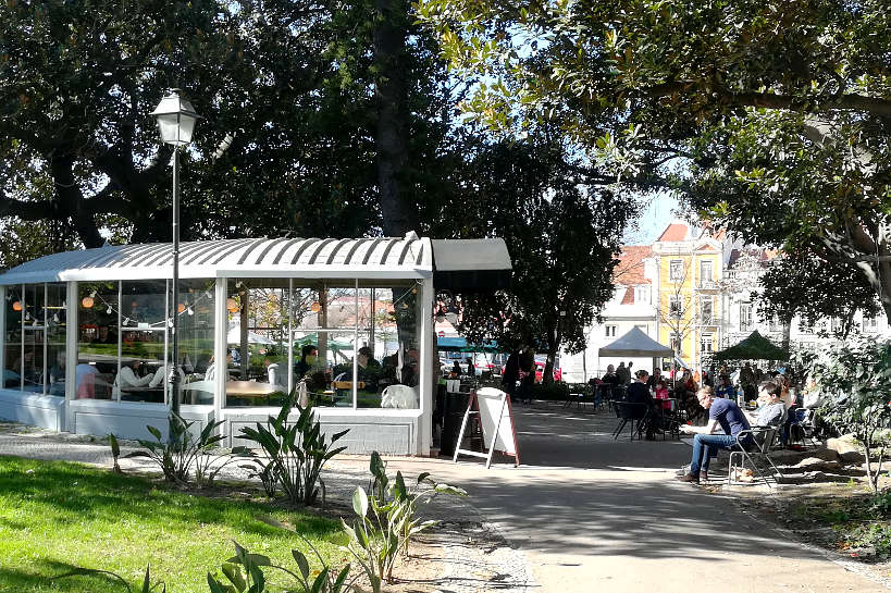 Cafe inside the park Jardim de Principe Real in Lisbon Authentic Food Quest