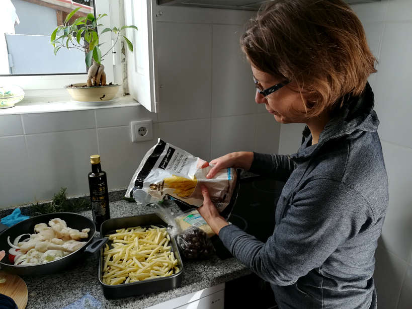 Preparing Fries with Bacalhau a Bras Recipe by AuthenticFoodQuest.jpg