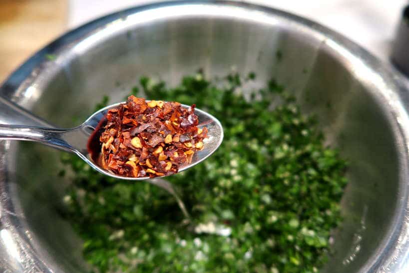Red pepper flakes by for Argentine chimichurri sauce by authentic food quest