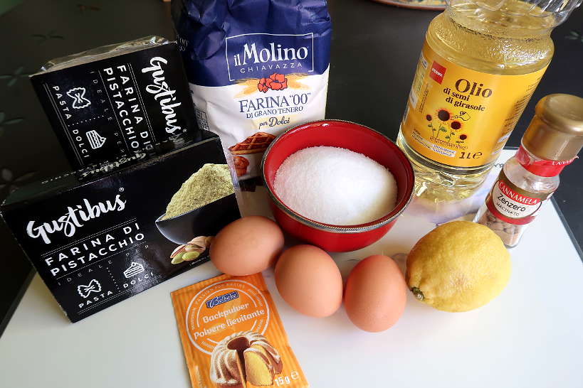 Ingredients for Sicilian Pistachio Cake Recipe by Authentic Food Quest