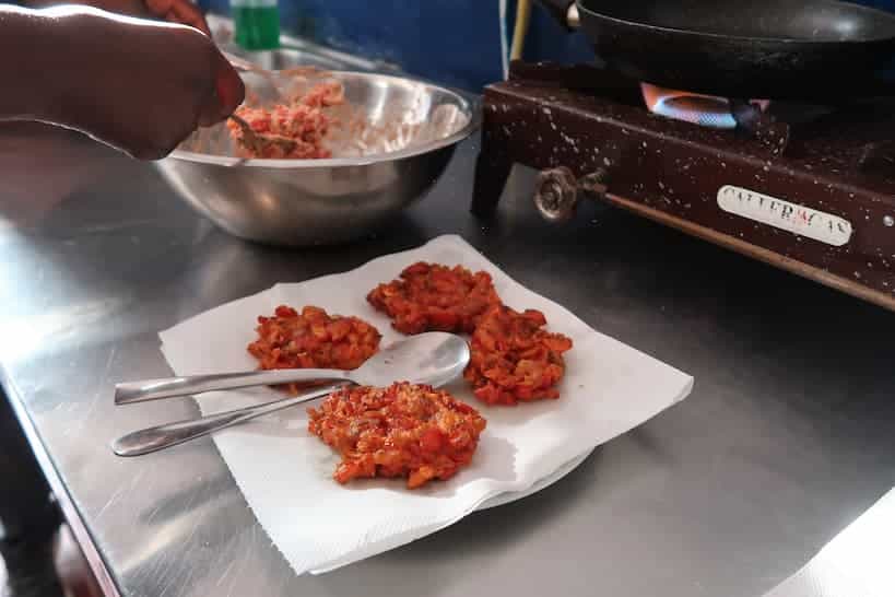 Santorini cooking class Tomato Fritters by Authentic Food Quest