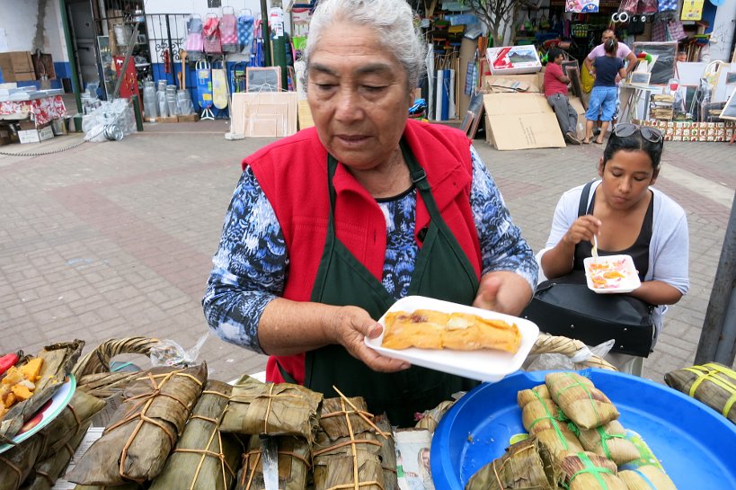 tamales street food vendor in Lima by Authentic Food Quest