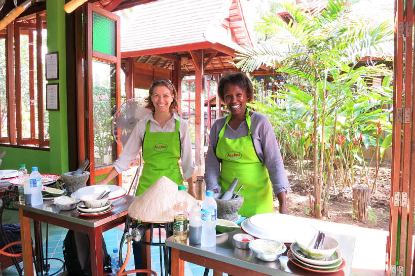 Claire & Rosemary at our Chiang Mai Cooking Class by Authentic Food Quest