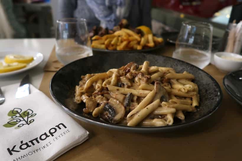 Greek Pasta Dish Kapari Chania Restaurants by Authentic Food Quest
