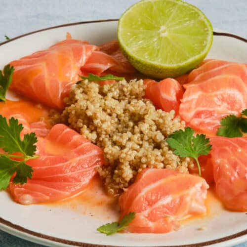 Salmon Sashimi Quinoa Tiradito Recipe by Authentic Food Quest